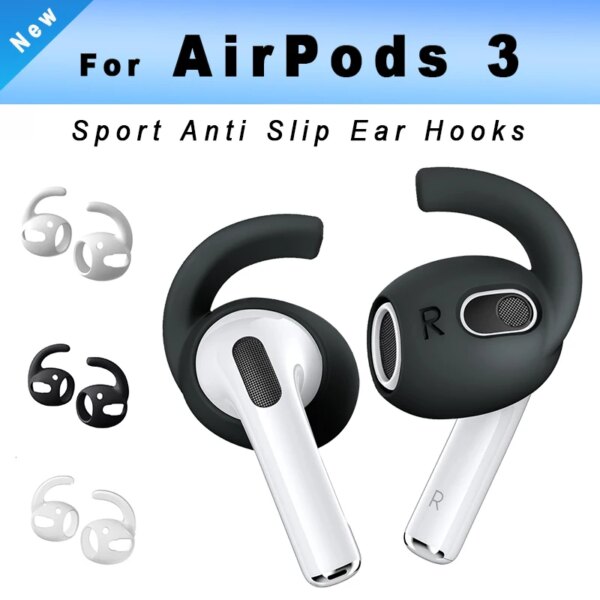 Ganchos deportivos para los oídos para Apple AirPods de 3 generación, cubiertas de soporte para los oídos, antideslizantes, soporte de agarre para los oídos de silicona suave perdidos