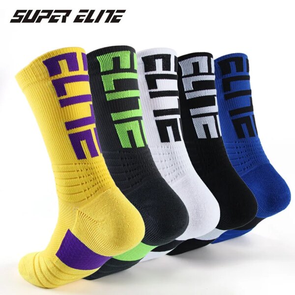 Calcetines deportivos para ciclismo, baloncesto, correr, Mtb Pro, calcetines deportivos para hombre, tendencia negra, senderismo largo, amortiguación, atléticos, 2019