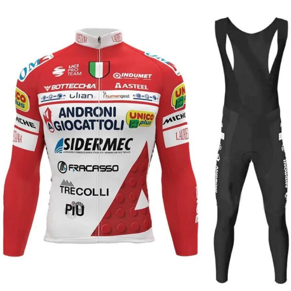 Androni-Conjunto de Jersey de ciclismo para hombre, ropa de ciclismo de manga larga para la gira de Italia, traje de bicicleta de carretera, pantalones, primavera y otoño, 2020