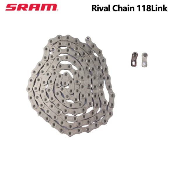 Cadena Sram Rival 12s 118 eslabones plateados uso rápido para cadena de bicicleta de carretera 1x y 2x eTap AXS 118L