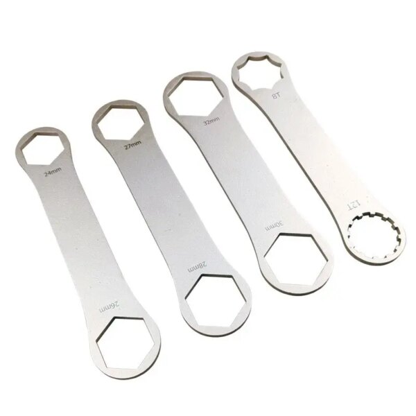 Llave para tapa de horquilla delantera de bicicleta de acero inoxidable, herramienta de reparación de horquilla delantera de bicicleta, 24/26mm, 27/28mm, 30/32mm, XCR/RST/XCM