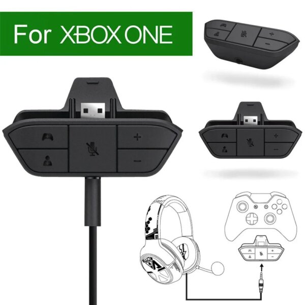 Adaptador de auriculares estéreo para Xbox One, piezas de controlador, ajuste de equilibrio de Audio, micrófono, convertidor de auriculares, conector Jack de 3,5mm, accesorios para juegos