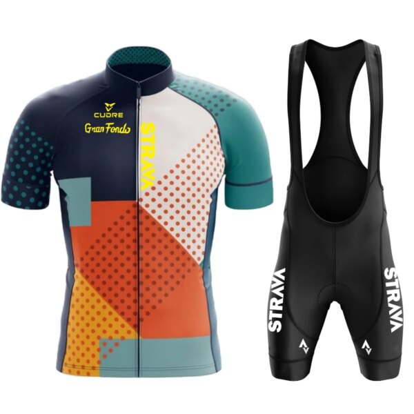 Strava-Conjunto de Jersey de Ciclismo para Hombre, Ropa transpirable para Ciclismo de montaña, Maillot, verano 2023