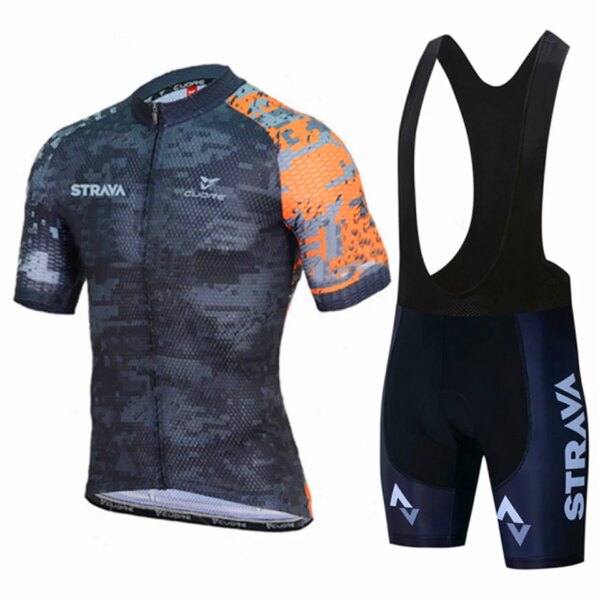 Conjunto de Jersey de ciclismo Strava 2023, ropa de ciclismo para equipo de verano, ropa para ciclismo, traje de ciclismo para deportes de montaña, conjunto de ciclismo