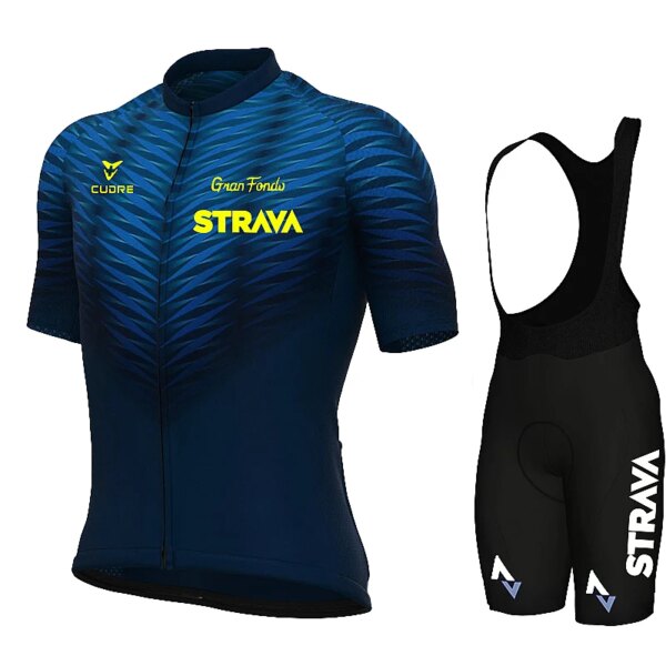 Strava MTB ropa de ciclismo para hombre bicicletas de verano conjuntos de camisetas de ciclismo pantalones cortos con pechera para bicicleta de montaña camisetas de Maillot de triatlón de Motocross