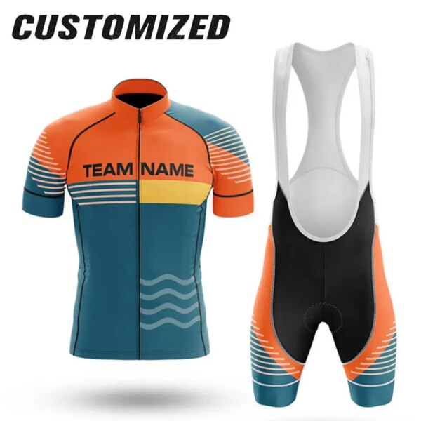 Verano personalizado nombre del equipo Maillot de manga corta Ciclismo Hombre ropa de Ciclismo verano MTB bicicleta Ciclismo Jersey conjunto