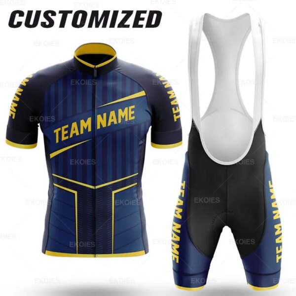 Conjunto de Jersey de ciclismo personalizado para hombre, ropa deportiva transpirable para equipo de bicicleta de montaña, traje de manga corta, ropa de montar personalizada, verano