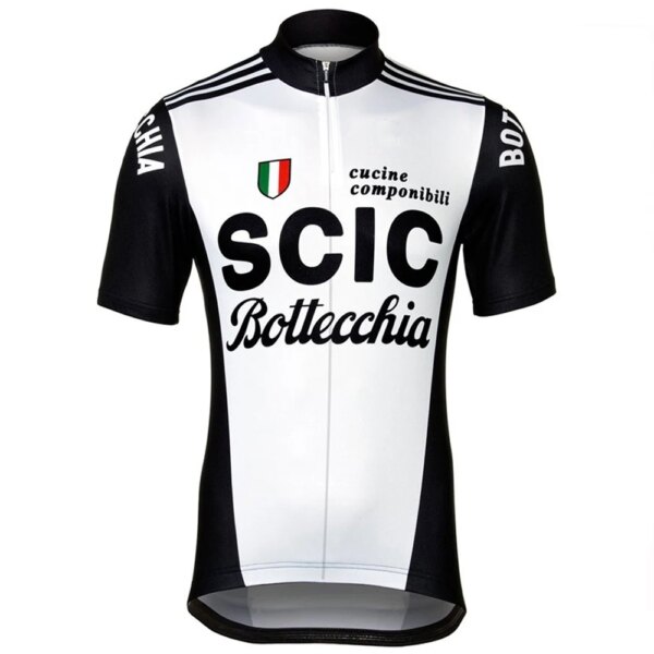 Verano hombre Scic Retro ciclismo Jersey manga corta bicicleta blanca ropa camisas