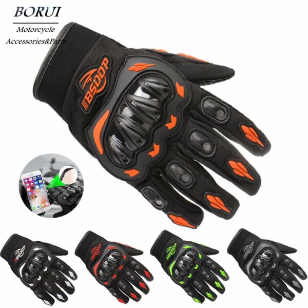 Guantes de verano para motocicleta, Guantes transpirables con dedos completos, protección para deportes al aire libre, accesorios impermeables para montar en carreras