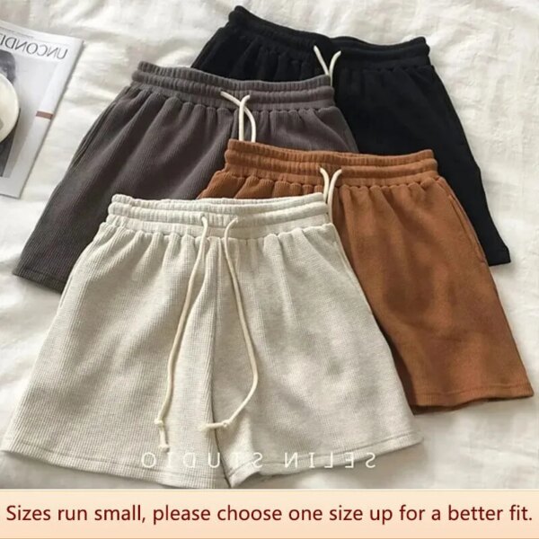 Pantalones cortos finos de verano para mujer, pantalones sueltos informales para dormir, pantalones de chándal de cintura elástica versátiles, pantalones calientes