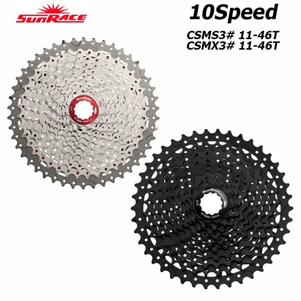 SunRace CSMS3-Cassette de 10 velocidades para bicicleta de montaña, 11-42T/46T, gran relación, para piñones Shimano SRAM M5100 M6100