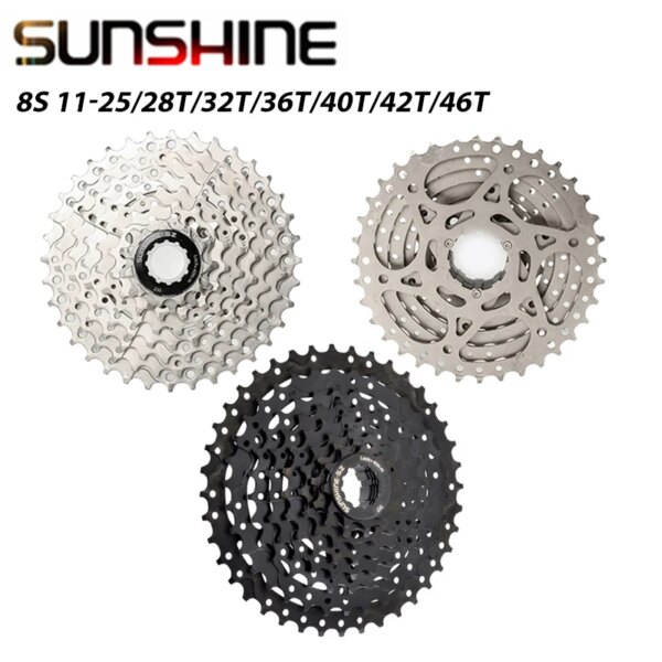 Sunshine-Cassette de rueda libre de 8 velocidades, 11-25T, 28T, 32T, 40T, 42T, Compatible con HG Freehub para bicicleta de montaña MTB, piezas de bicicleta de 8V