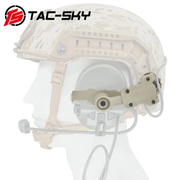 TAC-SKY adaptador de casco táctico giratorio de 360 ​​°, soporte de riel de arco Compatible con auriculares tácticos MSA SORDIN