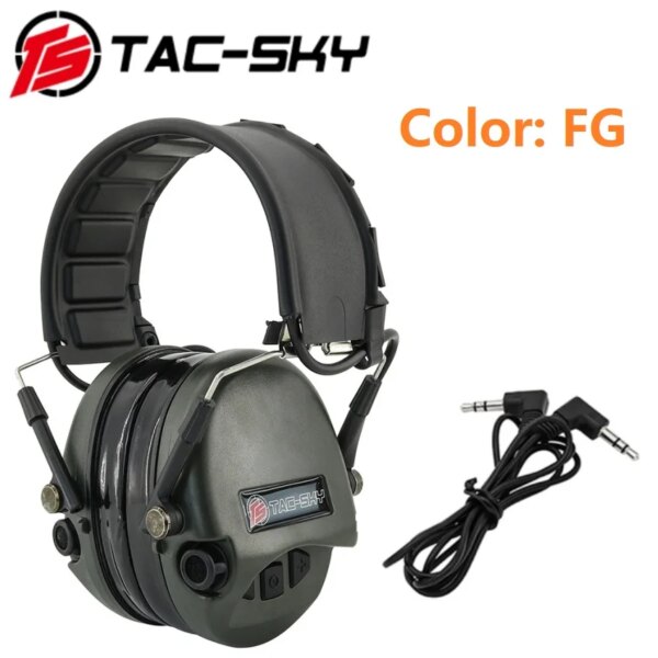 TAC-SKY, nuevos auriculares tácticos para disparar TEA SORDIN, auriculares con reducción de ruido, protección auditiva antiruido, auriculares de caza Airsoft