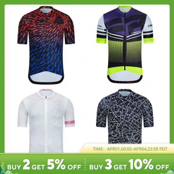 TIMUBIKE-Camiseta de ciclismo con cremallera completa, ropa de manga corta para hombre y mujer, ropa de ciclismo profesional de compresión UV Premium