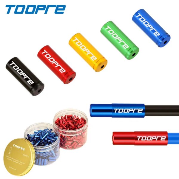 TOOPRE 10 unids/lote tapa de Cable de bicicleta aleación de aluminio 4mm 5mm MTB Mountain Road cambios para bicicleta extremos de Cable de freno tapa de línea tapones de tubo de alambre