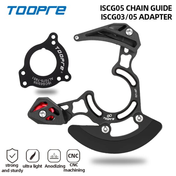 TOOPRE-estabilizador de cadena de bicicleta ultraligero, guía para cadena de bicicleta de montaña AL7075 de alta resistencia ISCG03/05, soporte BB para plato de 32T ~ 38T