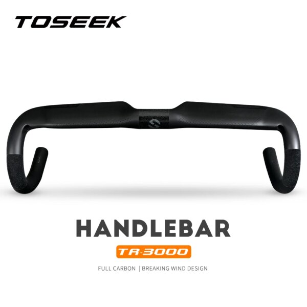 TOSEEK-Manillar de bicicleta de carretera de carbono, TR-3000 UD mate, manillar integrado ultraligero