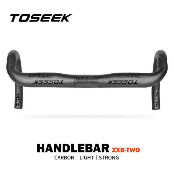 Manillar TOSEEK de fibra de carbono 380/400/420/440mm barra doblada acabado mate negro bicicleta de carretera manillar de carbono piezas de bicicleta