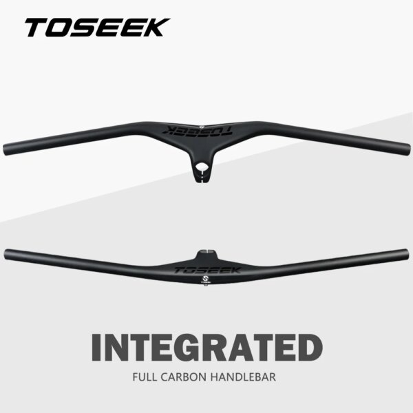 Manillar y vástago TOSEEK TM100 MTB, manillar integrado de carbono de 28,6mm-17 grados para piezas de bicicleta de montaña