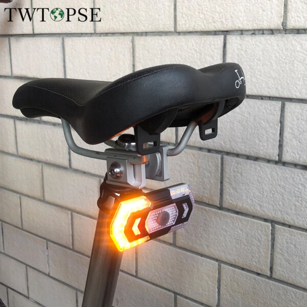 TWTOPSE-luz trasera de bicicleta con Control remoto, para bicicleta plegable Brompton Birdy 3SIXTY, luces traseras impermeables con carga USB, bocina de 40 LED