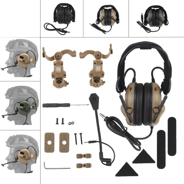 Auriculares de comunicación táctica para exteriores, cascos deportivos CS para Paintball, tiro de caza, casco rápido, operaciones, Wendy M-LOK Arc