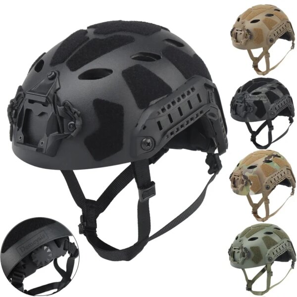 Casco táctico rápido Airsoft militar CS cascos de juego al aire libre de caza, de deporte tiro Paintball cabeza equipo protector