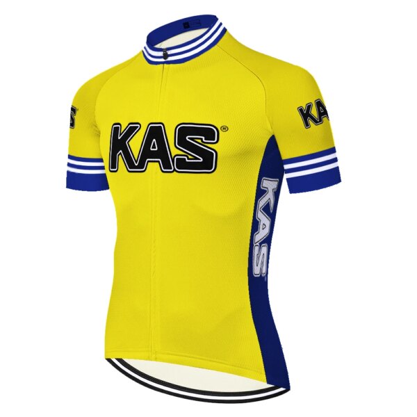 Equipo KAS maillot ciclismo retro verano secado rápido transpirable ciclismo jersey manga ropa ciclismo camiseta