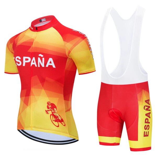 Equipo España Maillot Ciclismo Hombre Ciclismo Jersey conjunto 20D Ropa bicicleta Masculina Ropa Hombre Ciclismo bicicleta Ropa España