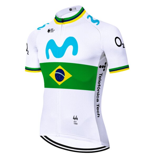 Camiseta de ciclismo del equipo movistar, ropa de ciclismo de carreras de verano, camiseta de manga corta de secado rápido para bicicleta de montaña, 2024