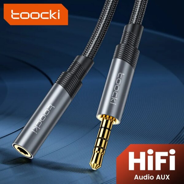 Toocki 3,5 Cable de extensión de Audio Jack 3,5mm macho a hembra Audio del coche Cable auxiliar de altavoces para iPhone auriculares extensor de altavoz