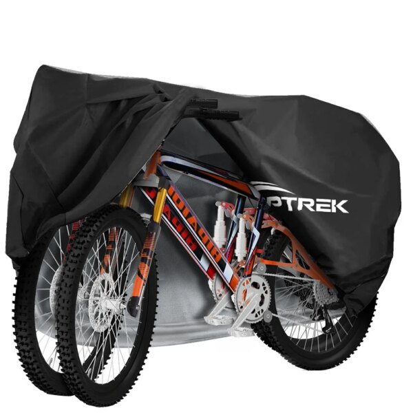 Toptrek Funda para Bicicleta 210D Oxford Almacenamiento al Aire Libre Funda para Bicicleta Impermeable y Anti-UV con Membrana Impermeable para Dos Bicicletas