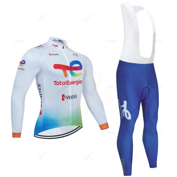 Total Energies Team-Conjuntos de Jersey de Ciclismo de otoño, ropa transpirable de manga larga para primavera, ropa para bicicleta de montaña, trajes