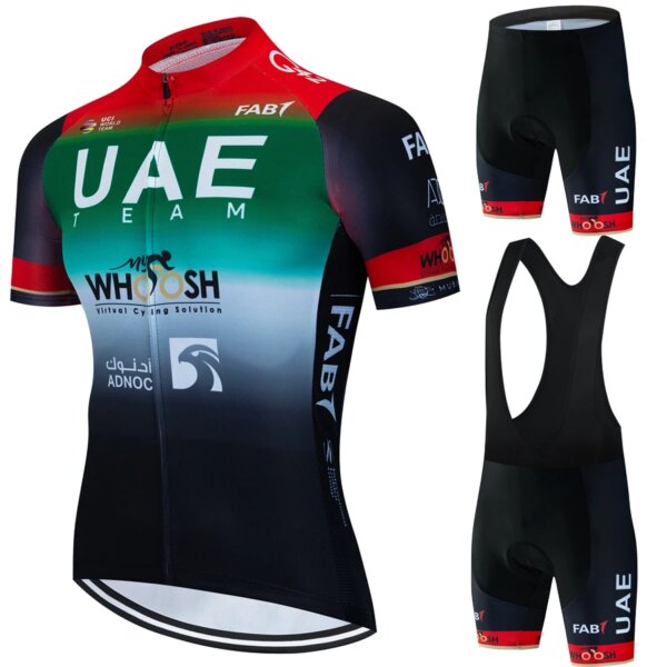 Ropa de ciclismo de los Emiratos Árabes Unidos, blusa para hombre, conjunto para hombre, chaqueta, Jersey, Traje De Hombre Tricuta, ropa deportiva para Mtb, uniforme, pantalones para bicicletas con pechera 2023