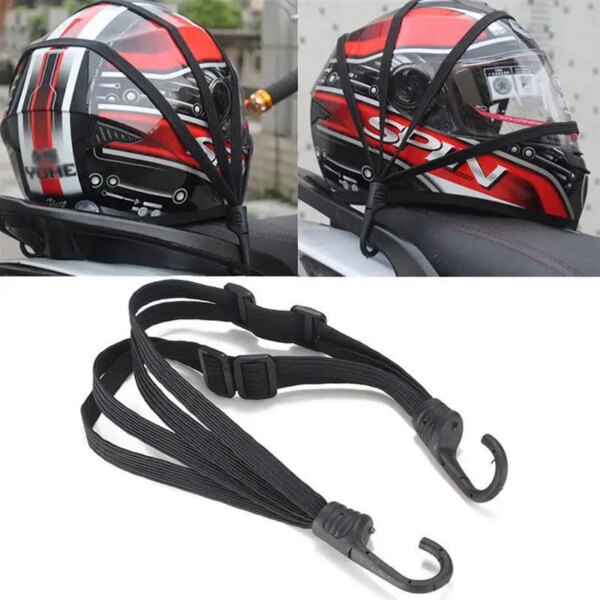 Correa Universal para equipaje de motocicleta, 60cm, engranajes para casco de motocicleta, hebilla elástica fija, cuerda protectora retráctil de alta resistencia