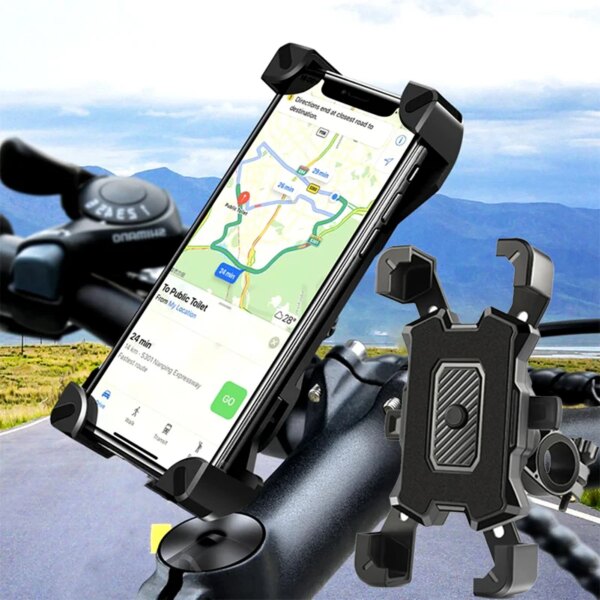 Soporte Universal para manillar de bicicleta y motocicleta, soporte mecánico para teléfono móvil, GPS, para iPhone y Samsung