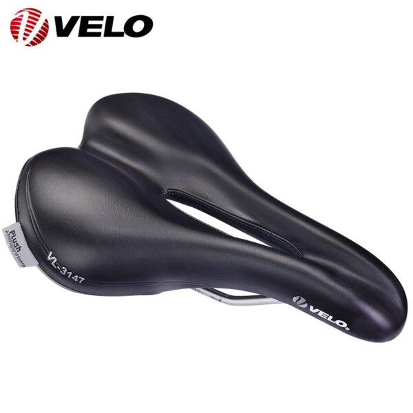 VELO VL-3147 cómodo cuero PU riel de acero 273x179mm MTB sillín de bicicleta de carretera asiento de bicicleta Unisex cojín accesorios de ciclismo