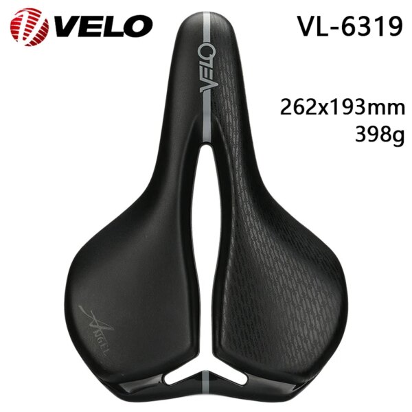 VELO VL-6319-sillín de bicicleta de montaña, de cuero, Unisex, para turismo de carretera, con riel de acero, cojín cómodo a prueba de lluvia, piezas de ciclismo