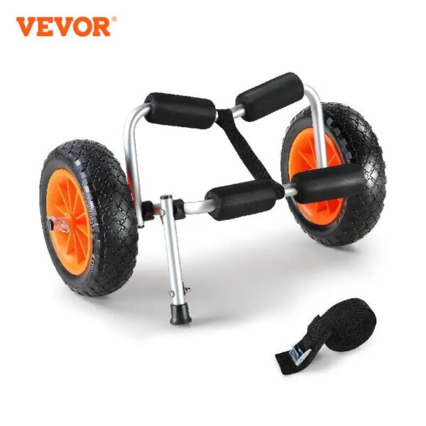VEVOR-carrito para Kayak de alta resistencia, carrito plegable para canoa con capacidad de carga de 250/320/350/450 libras, neumáticos sólidos de 10 ''/12'' para canoas y Kayaks