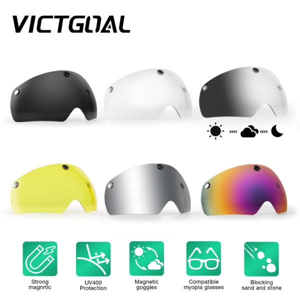 VICTGOAL-casco de bicicleta, gafas fotocromáticas coloridas, lentes deportivos, gafas de decoloración para ciclismo nocturno, accesorios para bicicleta de montaña