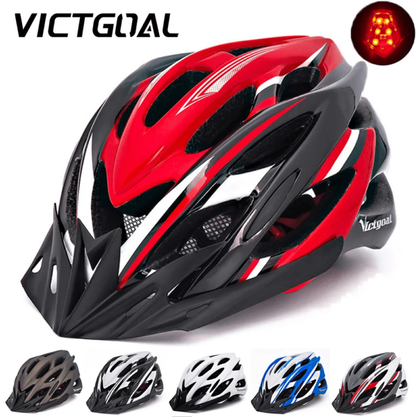 VICTGOAL Ciclismo MTB Casco Luz LED para Hombres Mujeres Ultraligero Seguridad Casco de Bicicleta de Carretera Bicicleta Motocicleta Scooter Eléctrico Casco