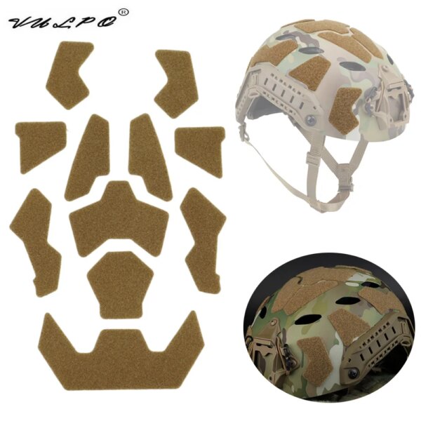 VULPO 11 unids/set casco táctico rápido de corte súper alto, pegatina mágica, parches para casco, cierre de gancho, accesorios adhesivos para casco