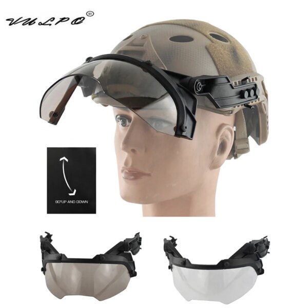 VULPO-casco táctico ajustable, gafas con tapa, Airsoft, Paintball, casco rápido, a prueba de viento, antiniebla, CS, gafas de protección para juego de guerra