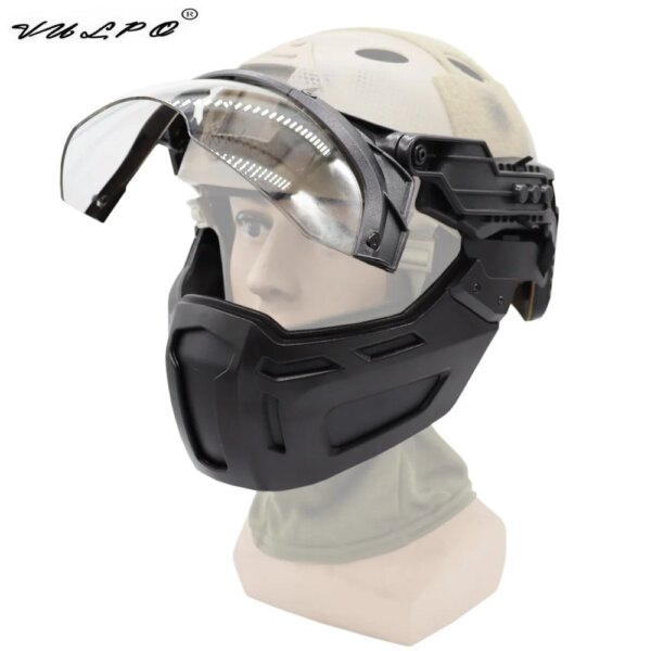 VULPO nuevo casco táctico rápido media máscara de cara caza Airsoft CS juego máscara de Paintball casco accesorios equipo