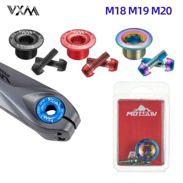 VXM-cubierta de manivela, tapa de tornillo M18/M19/M20, platos y bielas para bicicleta de montaña M20, perno de brazo de bicicleta de carretera BMX de aluminio, piezas y accesorios para bicicleta de montaña