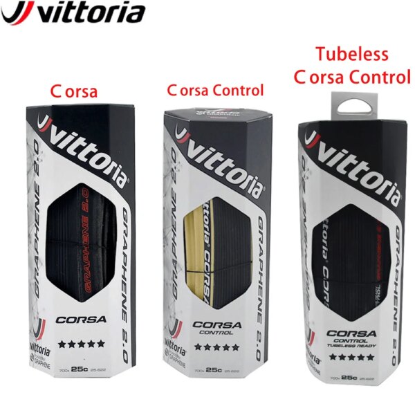Neumático de bicicleta de carretera Vittoria Tubeless Ready 700C 320TPI Corsa/Corsa Control 700x23C/25C/28C grafeno 2,0 neumático plegable para bicicleta de ciclismo