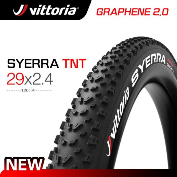 Vittoria Tyre Syerra 29x2.4 MTB in Tubeless Ready Neumático Grafeno 2.0 Bicicleta de montaña Aspiradora Todoterreno Plegable MTB 29 Neumático