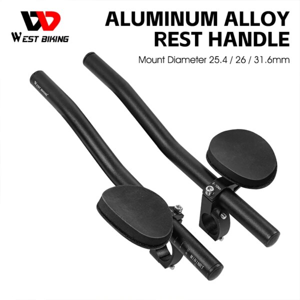 WEST BIKING Aero Bars bicicleta de carretera manillar de aluminio MTB triatlón bicicleta de carreras TT extensión del manillar reposabrazos accesorios de ciclismo
