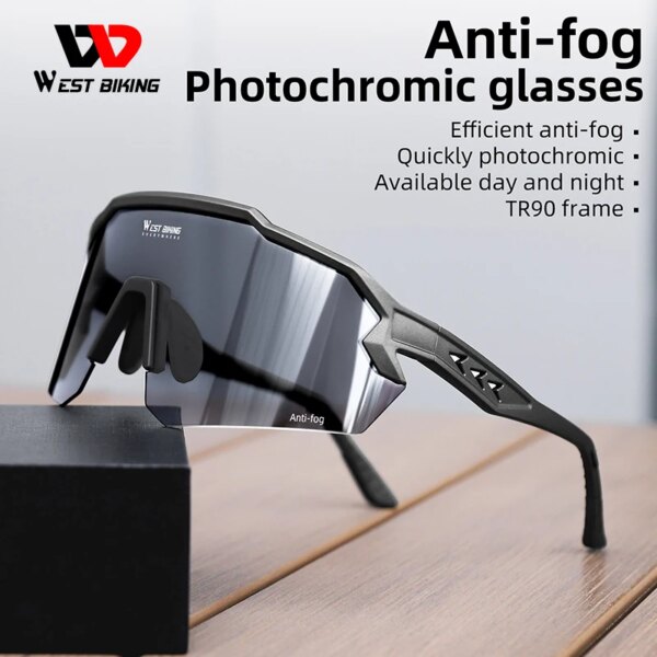 WEST BIKING-gafas fotocromáticas para bicicleta, gafas de sol para hombre y mujer, gafas para bicicleta de montaña y carretera, gafas para deportes al aire libre y ciclismo