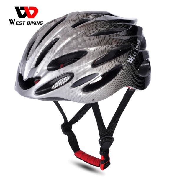 WEST BIKING-casco de bicicleta ultraligero, moldeado integralmente, para ciclismo de montaña o de carretera, gorros de seguridad para hombre y mujer de 56-62 CM